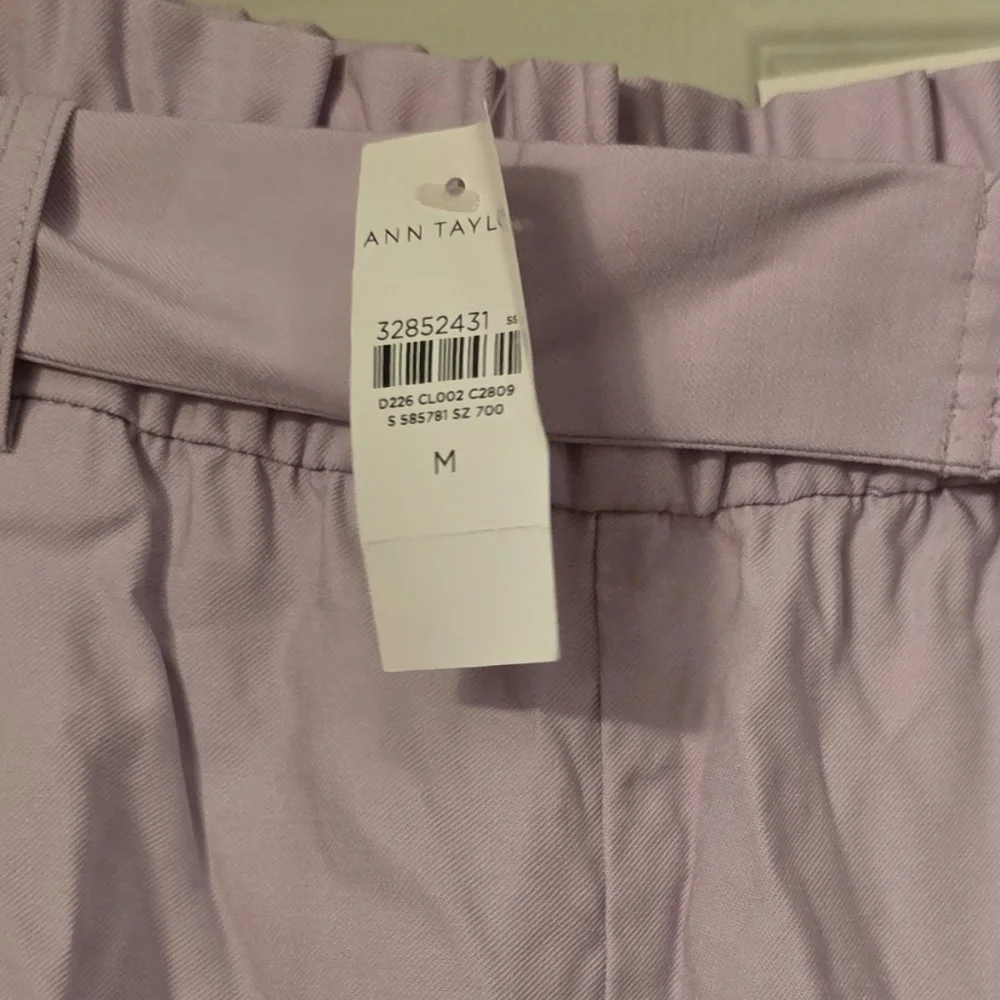Ann Taylor Lavender High-Waisted Pants with Circle Belt - Picture 4 of 5